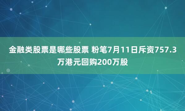 金融类股票是哪些股票 粉笔7月11日斥资757.3万港元回购200万股