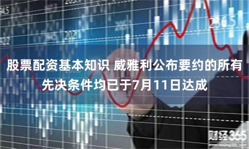 股票配资基本知识 威雅利公布要约的所有先决条件均已于7月11日达成