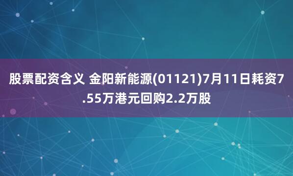 股票配资含义 金阳新能源(01121)7月11日耗资7.55万港元回购2.2万股