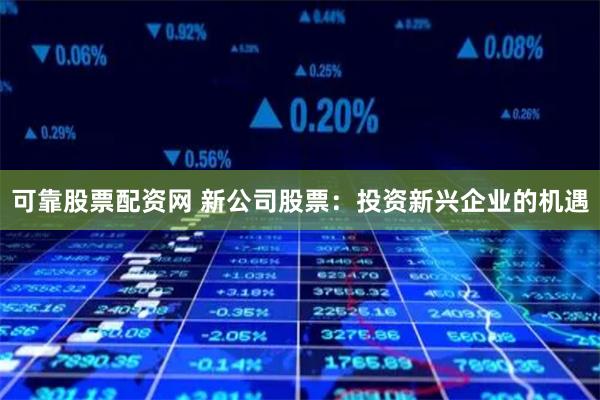 可靠股票配资网 新公司股票:投资新兴企业的机遇